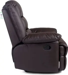 Manual Leather Match Manual Recliner Brayden Studio Upholstery Colour: Brown