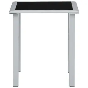 Berkfield Garden Table Black and Silver 41x41x45 cm Steel and Glass