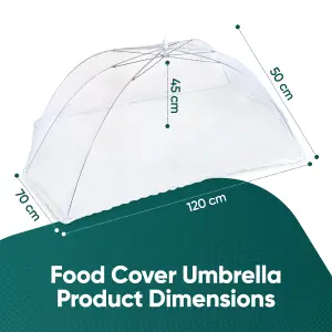 ASAB Pack Of 2 Giant Food Cover Umbrella - White 70x120cm