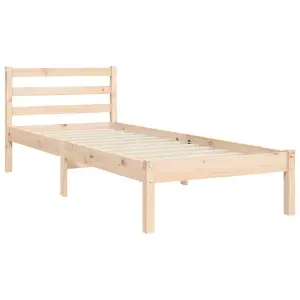 Berkfield Bed Frame with Headboard 90x200 cm Solid Wood