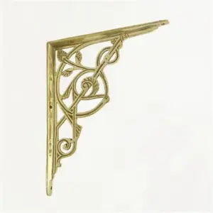 Castelion Single Medium Brass Trellis Shelf Bracket