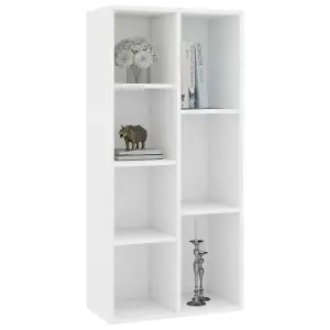 Berkfield Book Cabinet White 50x25x106 cm Engineered Wood