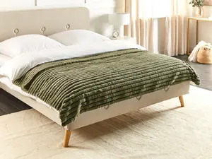 Bedspread RAKYA Faux Fur 150 x 200 cm Green