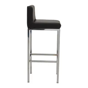 Madeline Upholstered Counter Stool with Metal Frame Silver / Black