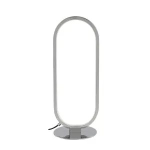 GoodHome Papua Oval Chrome Integrated LED Table light