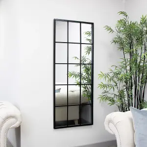 Melody Maison Extra Large Matt Black Window Mirror 144cm x 59cm