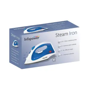 Infapower X601 Steam Iron, 1400W, Teflon Soleplate - Blue/White