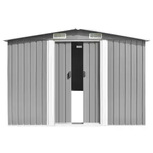 Berkfield Garden Shed Grey 257x779x181 cm Galvanised steel