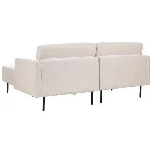 Left-Hand Corner Sofa BREDA Light Beige Fabric 2 Seater Left Hand