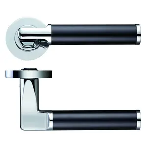 Milan Latch Door Handle (Set of 2) Polished Chromed/Matt Black