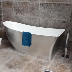 Edmonton Silver Effect Acrylic Freestanding Bath (L)1750mm (W)750mm