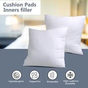 Set of 2 18" Plain Cushion Pads  Extra Deep Hollow Fibre Filled Pillow Inserts for Comfort