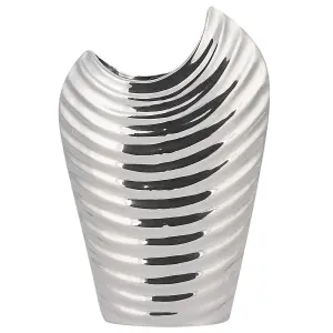 Decorative Vase ECETRA Ceramic Silver