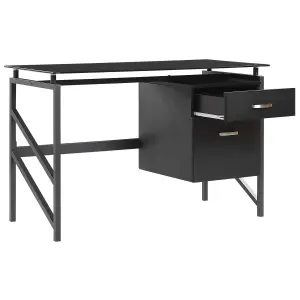 Home Office Desk with Storage Black MORITON