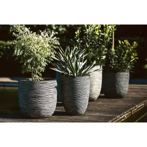 Capi Egg Planter Nature Rib 43x41 cm Anthracite KOFZ933