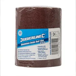 Silverline Aluminium Oxide 415650 Brown Polishing Paper Roll for Hand Sanding