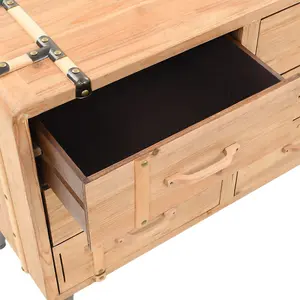 Berkfield Drawer Cabinet Solid Fir Wood 91x35x73 cm