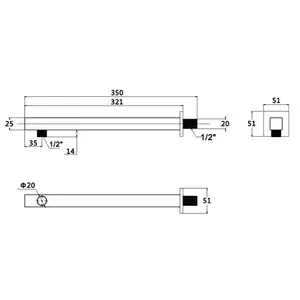 35cm Surface Mount Kit for Shower Arm