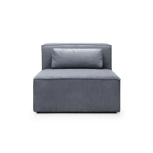 Doris Armless Chair Module in Dark Grey Cord Chenille