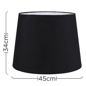 ValueLights Aspen Extra Large Modern Tapered Table Floor Lamp Light Shade with Black Fabric Finish