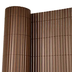 Oypla 1m x 4m Brown PVC Outdoor Garden Fencing Privacy Screen Roll