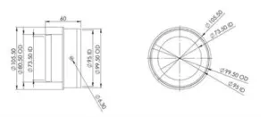 100mm to 80mm Round Hose End Rigid/Flexible Ducting