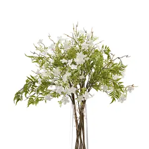 Artificial Italian Bellflower - Plastic - L30 x W30 x H63 cm - White/Green