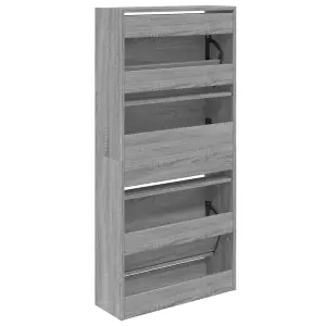 Berkfield Shoe Cabinet Grey Sonoma 60x21x125.5 cm Engineered Wood