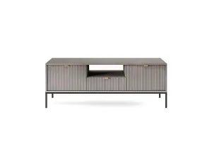 Nova TV Cabinet in Grey - Sturdy and Stylish Entertainment Centre with Drawer and Closed Compartments W1540mm x H560mm x D390mm