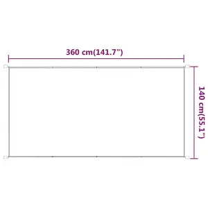 Berkfield Vertical Awning White 140x360 cm Oxford Fabric