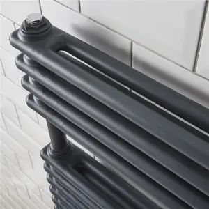 1140mm (H) x 500mm (W) -  Vertical Bathroom Towel Radiator  (Sailsbury) - Anthracite - (1.1m x 0.5m)