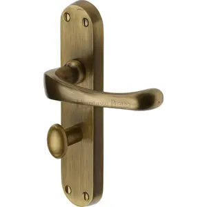 Heritage Door Handle for Bathroom Gloucester Design (Set of 2) Antique Brass