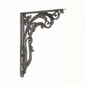 Castelion Single Large Cast Iron Victorian Scroll Leaf Shelf Bracket