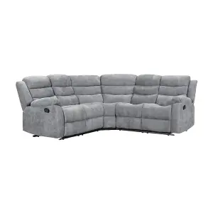 Milano Corner Recliner Sofa Grey Linen