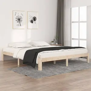 Berkfield Bed Frame Solid Wood 180x200 cm Super King Size