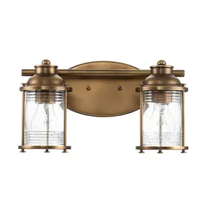 Luminosa Kichler Ashland Bay Wall Lamp Natural Brass, IP44