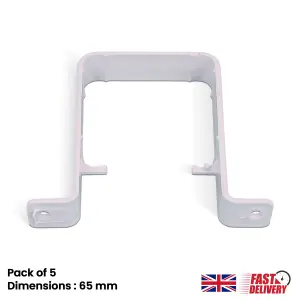 Square 65mm Downpipe Brackets UV Resistant Gutter Bracket Clips Gutter Brackets Pack of 5