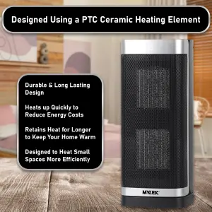 Mylek Space Heater, Oscillating Electric PTC Ceramic Heater 2000W