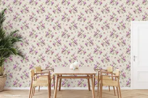 SK Filson Purple Floral Wallpaper