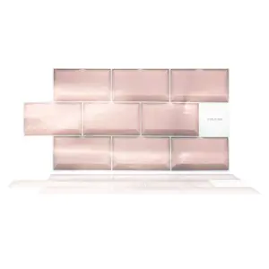 Walplus Blush Pink Subway Brick Tile Stickers 2D Multipack 36Pcs