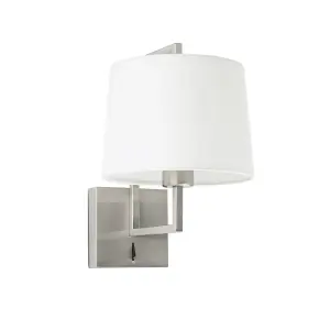 Luminosa Frame Wall Light with Shade Nickel, E27