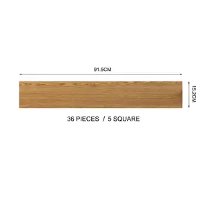 Set of 36 Brown Rustic Style Wood Grain Self Adhesive Plank PVC Laminate Flooring Covering 5m²