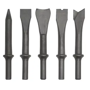 Sealey Air Hammer Chisel Set 5pc 120mm .401" Shank Heavy Duty Chiselling SA12C