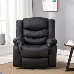 Seattle Electric Automatic Recliner Armchair Sofa Home Lounge Bonded Leather Chair (Black)