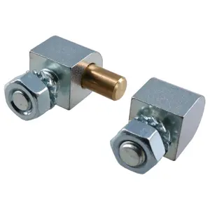 2pk Lift Off Knuckle Hinge M8 Studs Brass Pin 16x30mm Heavy Duty Industrial