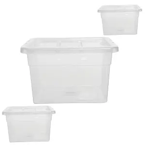 1 x Clear Plastic Stackable Transparent Storage Box 64 Litre Complete With Lid