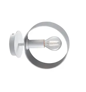 Luminosa OLYMPIC Wall Light White, Silver 8x19x16cm