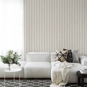 Belgravia Panacea Wood Slat Cream Wallpaper Modern Contemporary Feature Wall