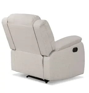 Recliner Manual Chair in Cream Linen Fabric