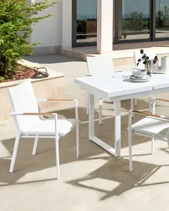 Set of 4 Garden Chairs BUSSETO Metal White